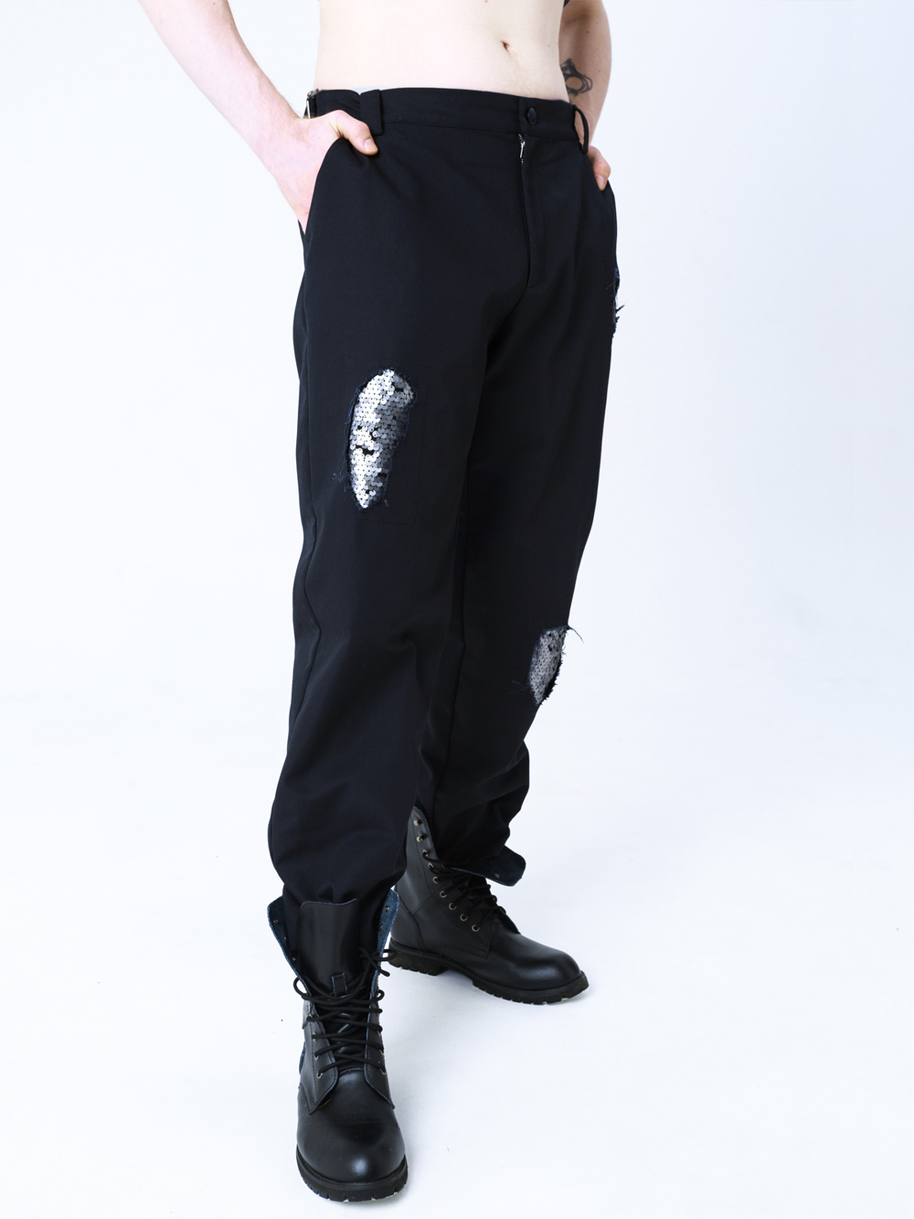 Брюки "Бессмертные" с пайетками. Черные