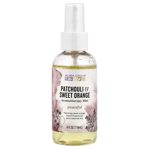 Aura Cacia, ароматерапевтический спрей, пачули и сладкий апельсин, 118 мл (4 жидк. унции)