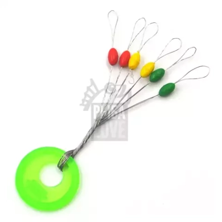 Стопор рыболовный для лески шнура L цветные 5 шт.