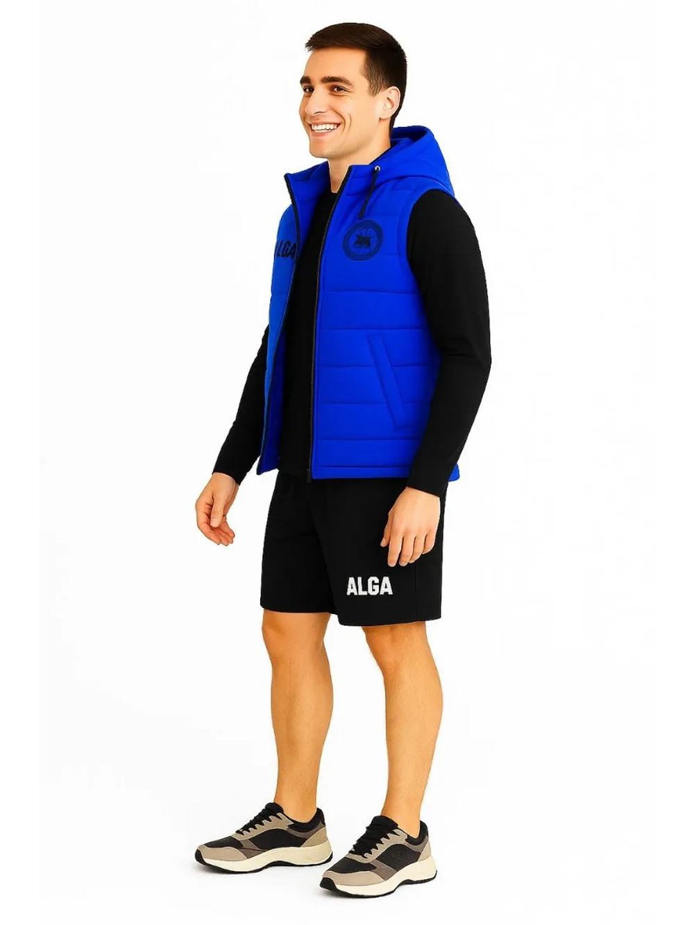 Жилет утепленный синий