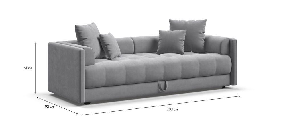 Тахта BOSS велюр Monolit сталь