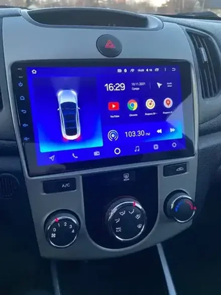 Магнитола для KIA Cerato 2 2008-2013 (кондиционер) - Kuberg QLed, Android 13, TS20, CarPlay, SIM-слот