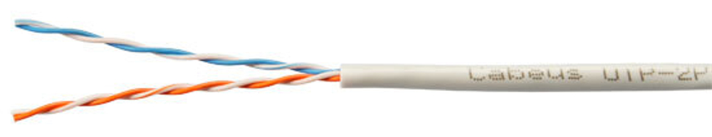 Кабель витая пара U/UTP 5e кат. 2 пары Cabeus UTP-2P-Cat.5e-SOLID-LSZH-GY-LIGHT-500