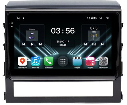 Магнитола для Toyota Land Cruiser 200 2015-2021 (без JBL) - FarCar DX567/609M монитор 9.5" IPS на Android 13, 4+64Гб, CarPlay