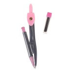 Циркуль автоматич,с запасн.стержнями, пласт.футляр,крышка-линейкой,3 цв.микс