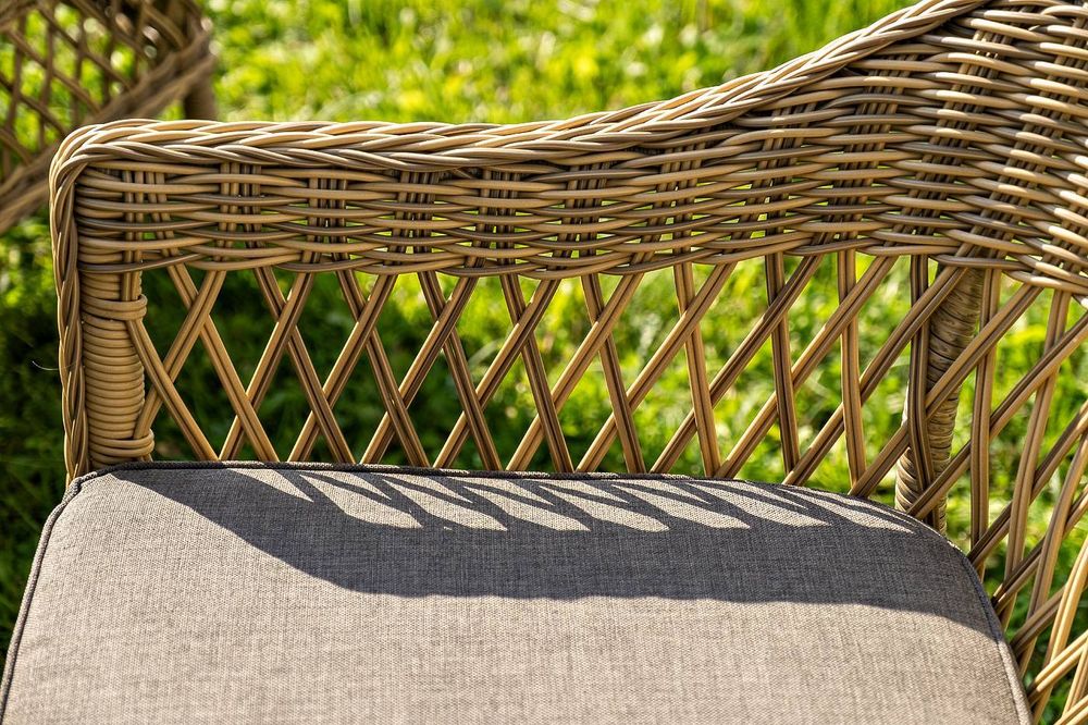 "Дольче" обеденная группа из искусственного ротанга, цвет соломенный