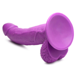 Фиолетовый фаллоимитатор на присоске 7.5" Dildo with Balls - 21,5 см.
