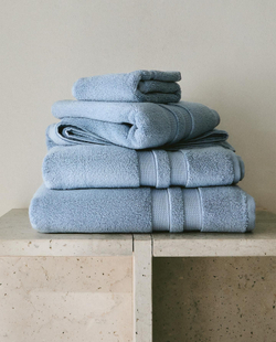 Zara Home - Очень мягкое двойное бордюрное банное полотенце, синий, 70х140 см