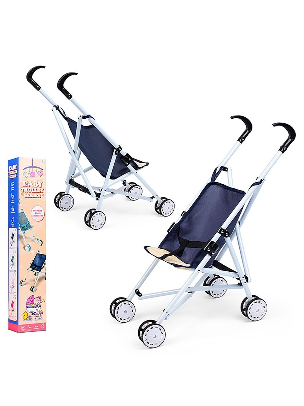 Коляска для кукол трость, прогулочная, цвет синий (H1012)