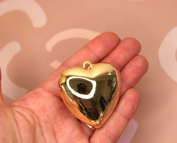 Подвеска сердце акрил 45 мм позолота