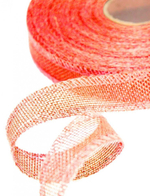 Лента Льняная 2,5см х 28м с проволокой (Красный)