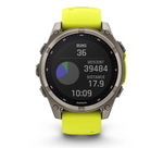 Умные часы Garmin Fenix 8, 47 мм, Solar, Sapphire Titanium with AMP yellow/graphite silicone band