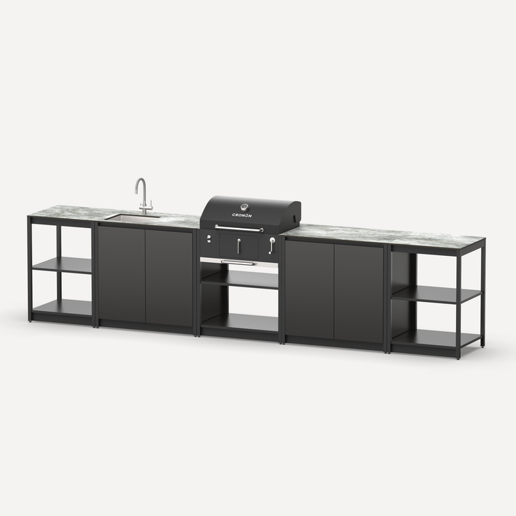 Мангальный комплекс Lounge M-118SB, 3.8 м, черный/серый каспий