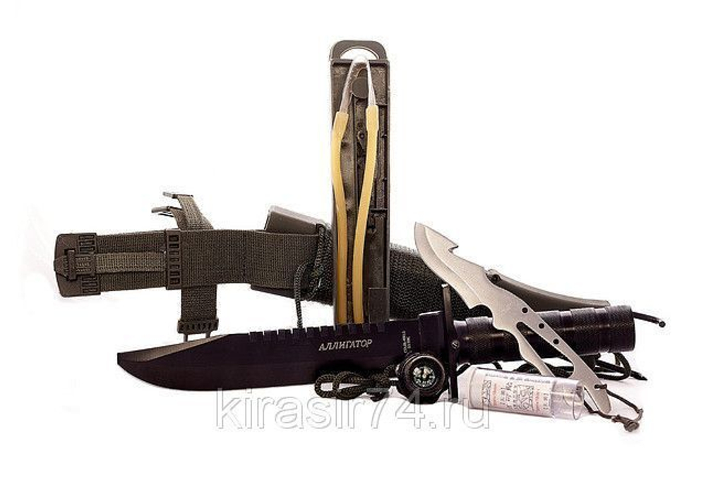 Нож для выживания HK5697 "Аллигатор", Pirat