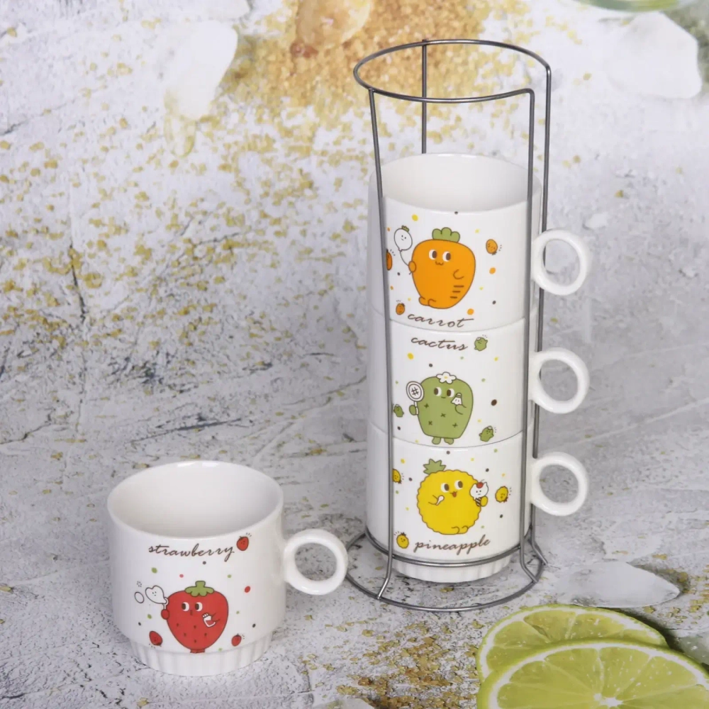 Набор кружек на стойке 280мл «Фруктовый микс»