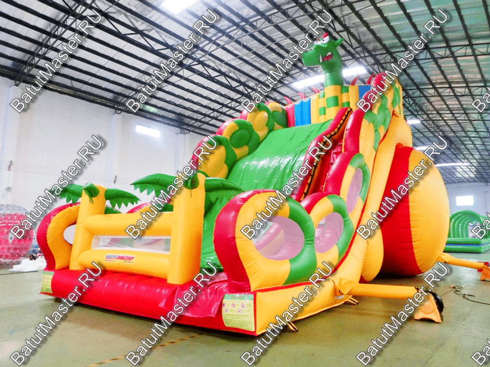 Коммерческий надувной батут-горка "Дракон" 18*8*13 м