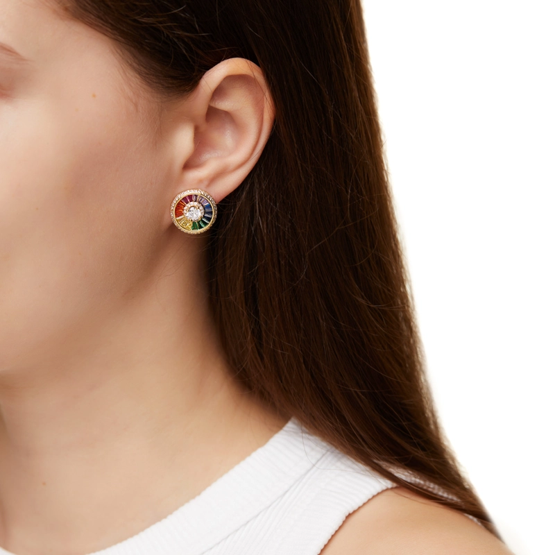 Серьги-пусеты Мульти Роскошные