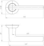 Ручка раздельная R.JR54.IND TESTA BL-24 черный (белая коробка)