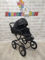 Коляска модульная Indigo Barbara Eco Classic be 03 (черная кожа)