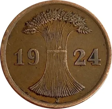 2 рентенпфеннига 1924 Германия "J"
