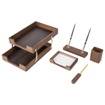 Набор настольный BESTAR "Hercules" из массива дерева (бук), 5 предметов, цвет "орех", 236395