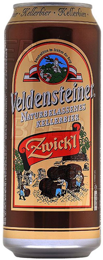 Пиво Фельденштайнер Цвикл Келлербир / Veldensteiner Zwick&#39;l Kellerbier 0.5л - 24шт