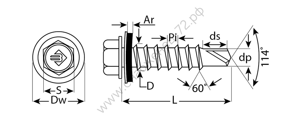 ЗУБР СКМ 6005 25 х 5.5 мм, зел. насыщ., кровельный саморез, 420 шт (4-300315-55-025-6005)