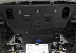Защита радиатора и картера Rival для Toyota Hilux VII (V - 2.5D; 3.0D) 2005-2015, сталь 3 мм, с крепежом, штампованная, 2111.5790.1.3
