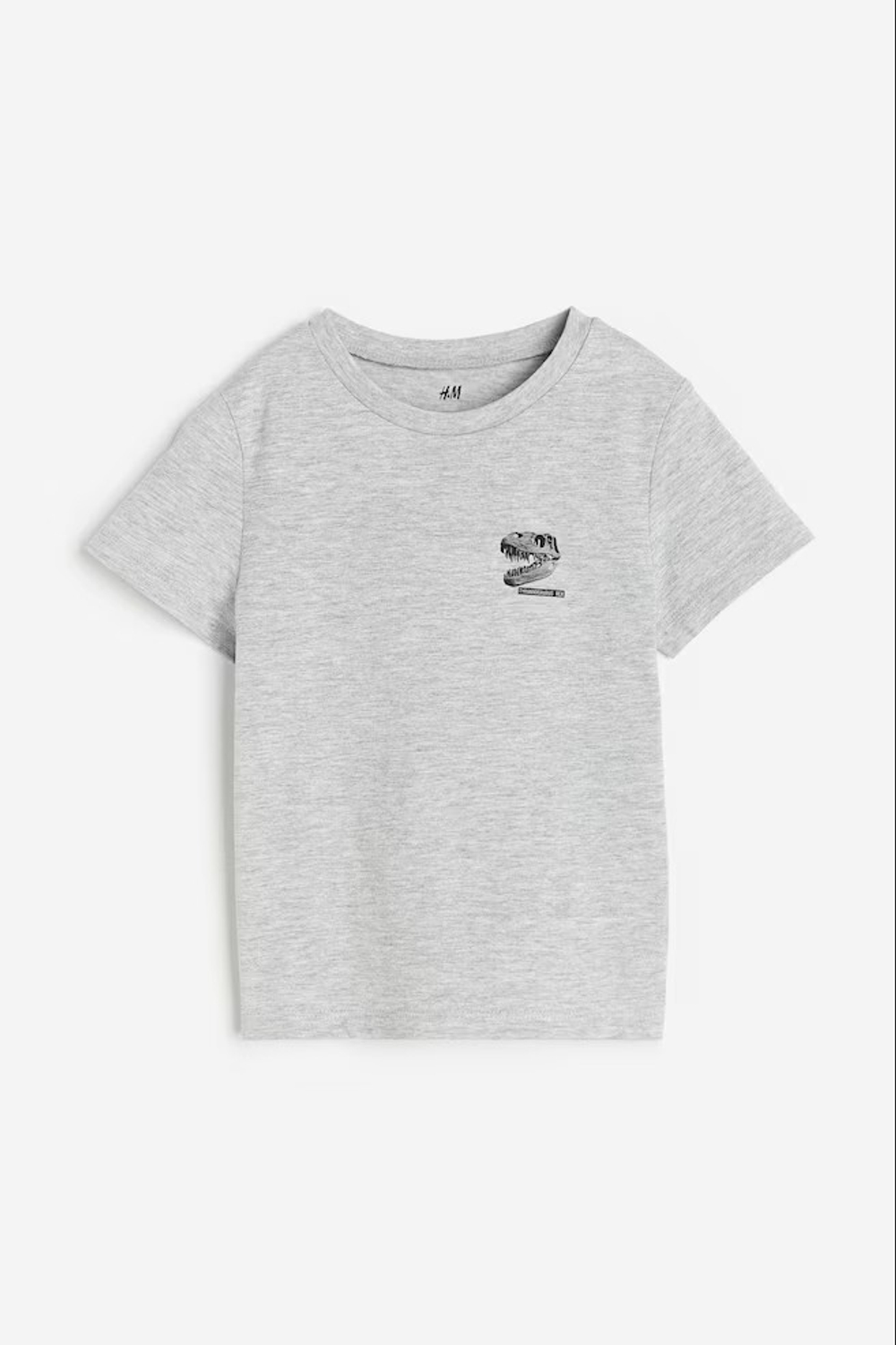 H&M Однотонная футболка, серый меланж