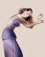 Васильковый корсет с рюшами