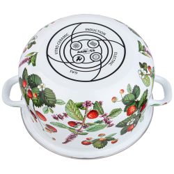 КАСТРЮЛЯ AGNESS ЭМАЛИРОВАННАЯ С ЭМАЛ.КРЫШКОЙ СЕРИЯ "ФРУКТОВАЯ КОРЗИНА", 5.0 Л, 24*14 СМ