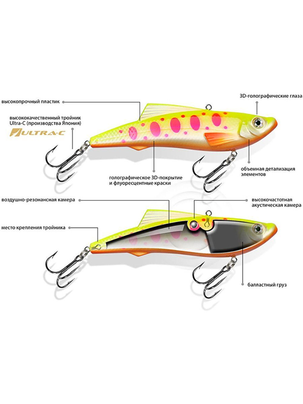 Воблер Виб РОПС VIB 98mm, вес - 26,0g,