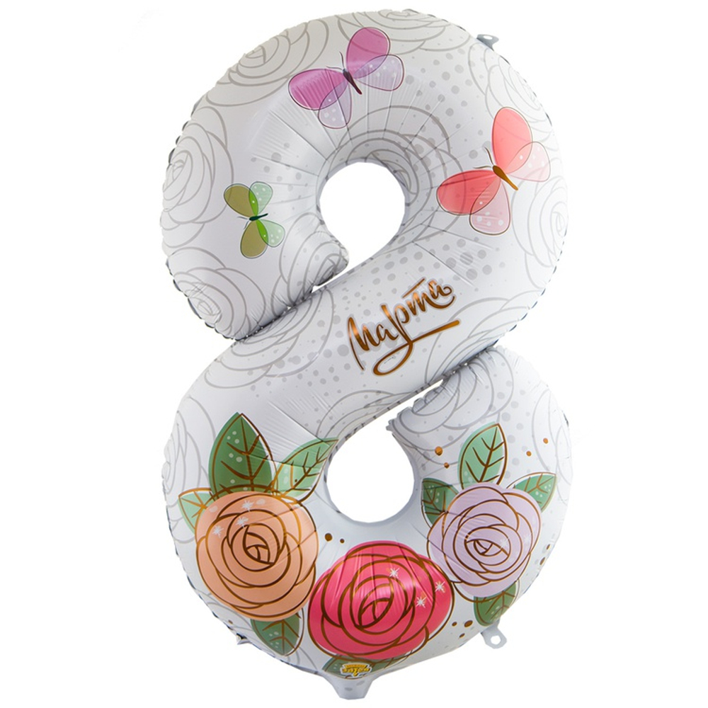 Шар-цифра 8 Марта (40"/102 см)