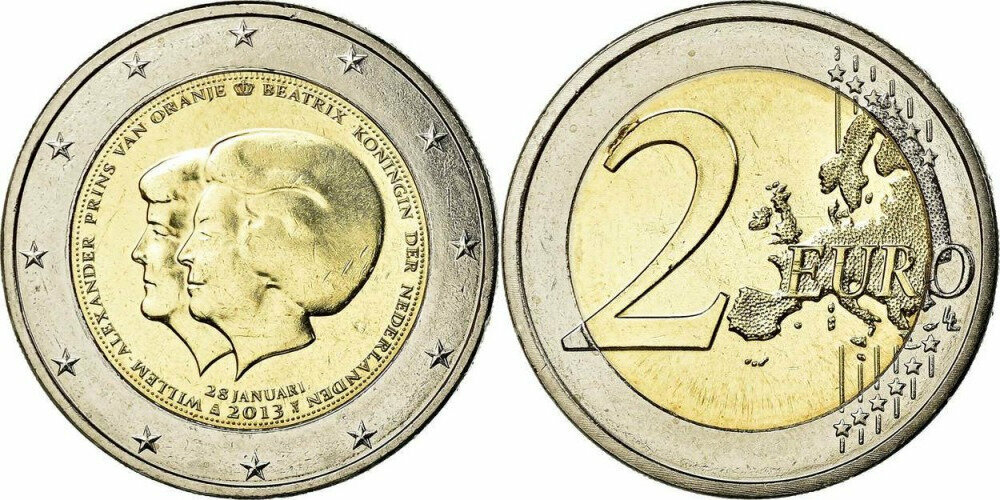 Нидерланды 2 евро 2013 Коронация Короля Виллема-Александра aUNC