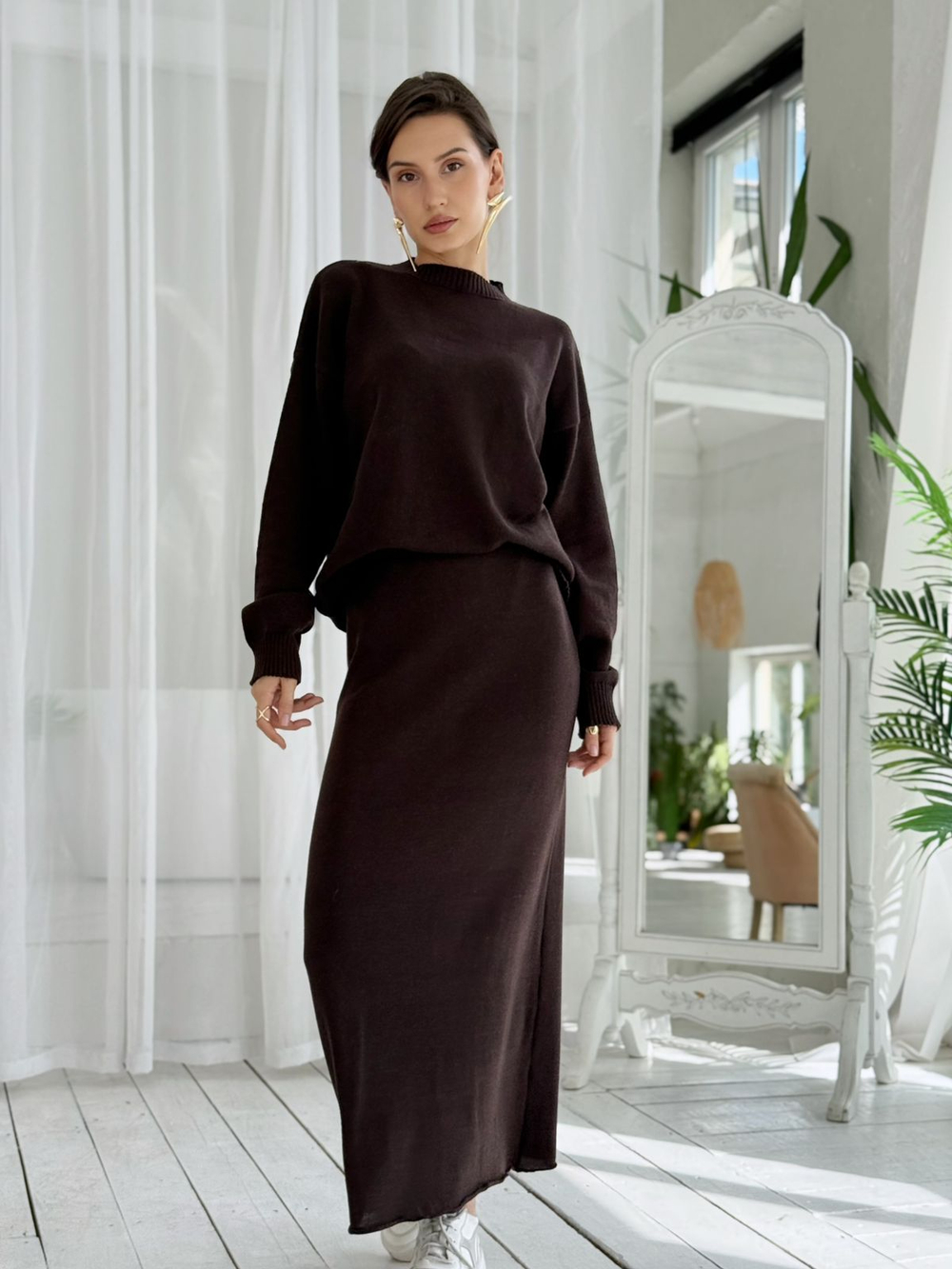 Комплект из джемпера и юбки макси MALETTA