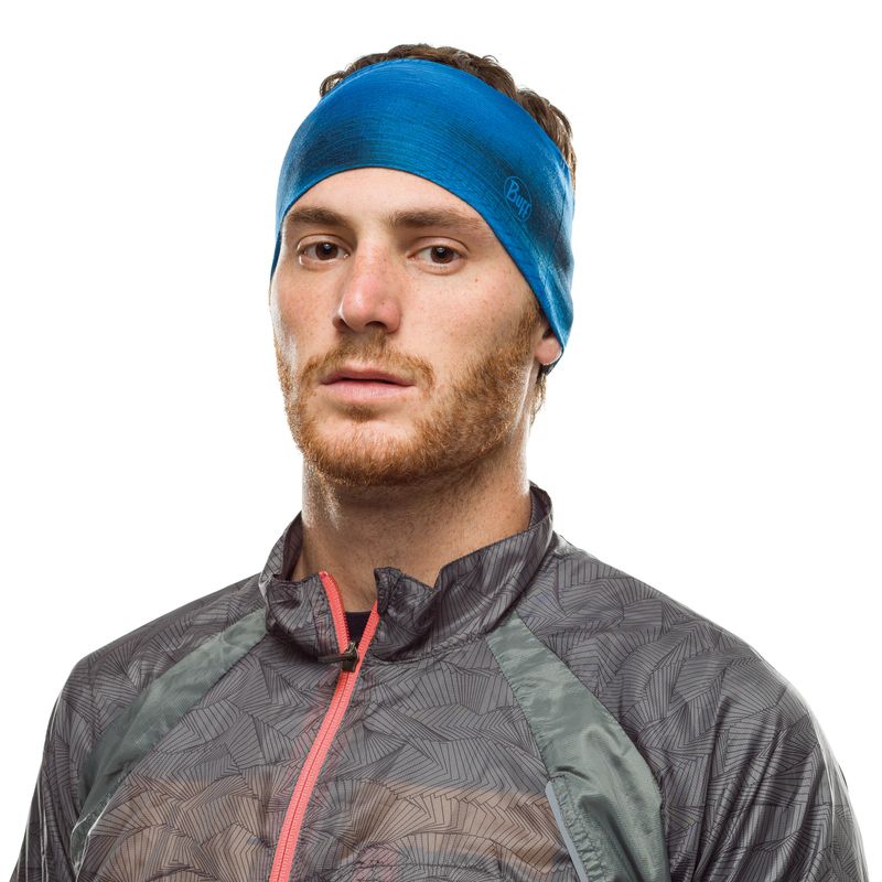 Повязка на голову спортивная Buff Headband CoolNet Spiral Blue Фото 2