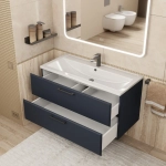 Тумба с раковиной для ванной Uperwood Foster New 100 см, подвесная, черная