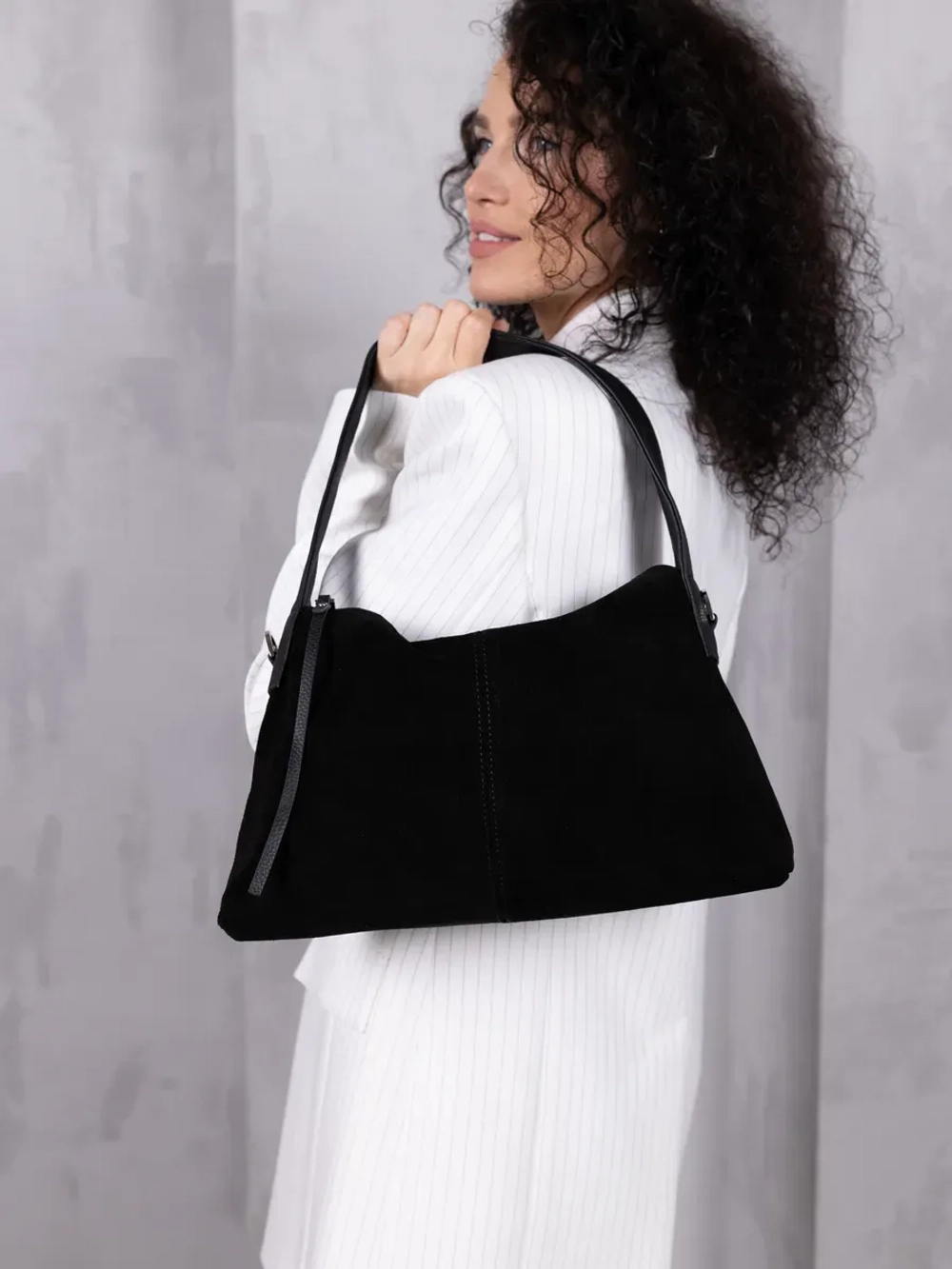 Сумка через плечо большая натуральная кожа