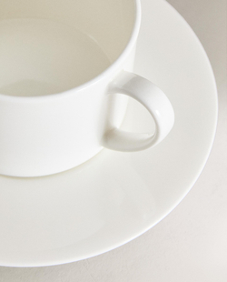 Zara Home чайная пара из костяного фарфора, цвет белый, 17 см