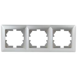 Рамка для розеток и выключателей Intro Solo 4-503-03 на 3 поста, СУ, алюминий