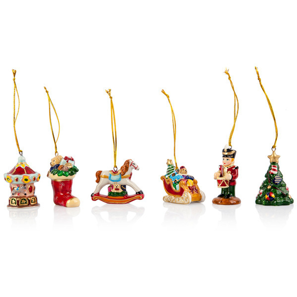 Набор из 6 украшений новогодних 7см Новогодние праздники Lamart