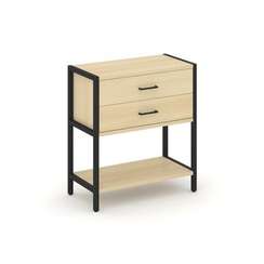 Shelf System Односекционный стеллаж двухярусный с ящиками SN.STM-212 Акация Лорка/Металл Черный 810*