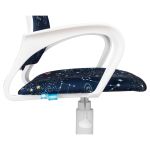 Кресло детское Helmi HL-K95 R (W695) "Airy", спинка сетка/сиденье ткань с рисунком зодиак т.синий, пиастра, пластик белый