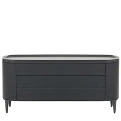 Комод с 3 ящиками Gentleman, 150х69 см, черный шпон дуба