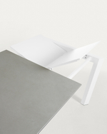 Стол Atta 120 (180)x80 керамика Hydra Lead ножки белые