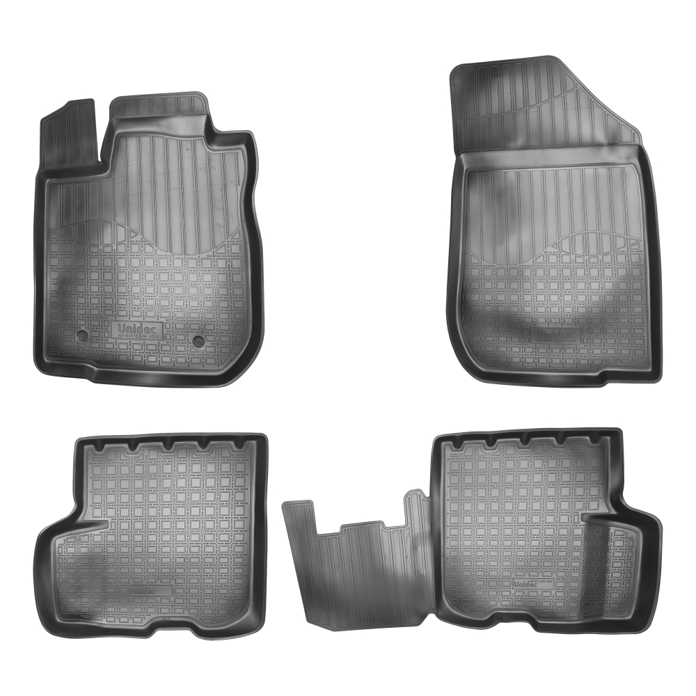 Ковры в салон Norplast/Unidec для Renault Logan в кузове L52 (2014-)Полиуретан,Черный, арт.NPA11-C69-350