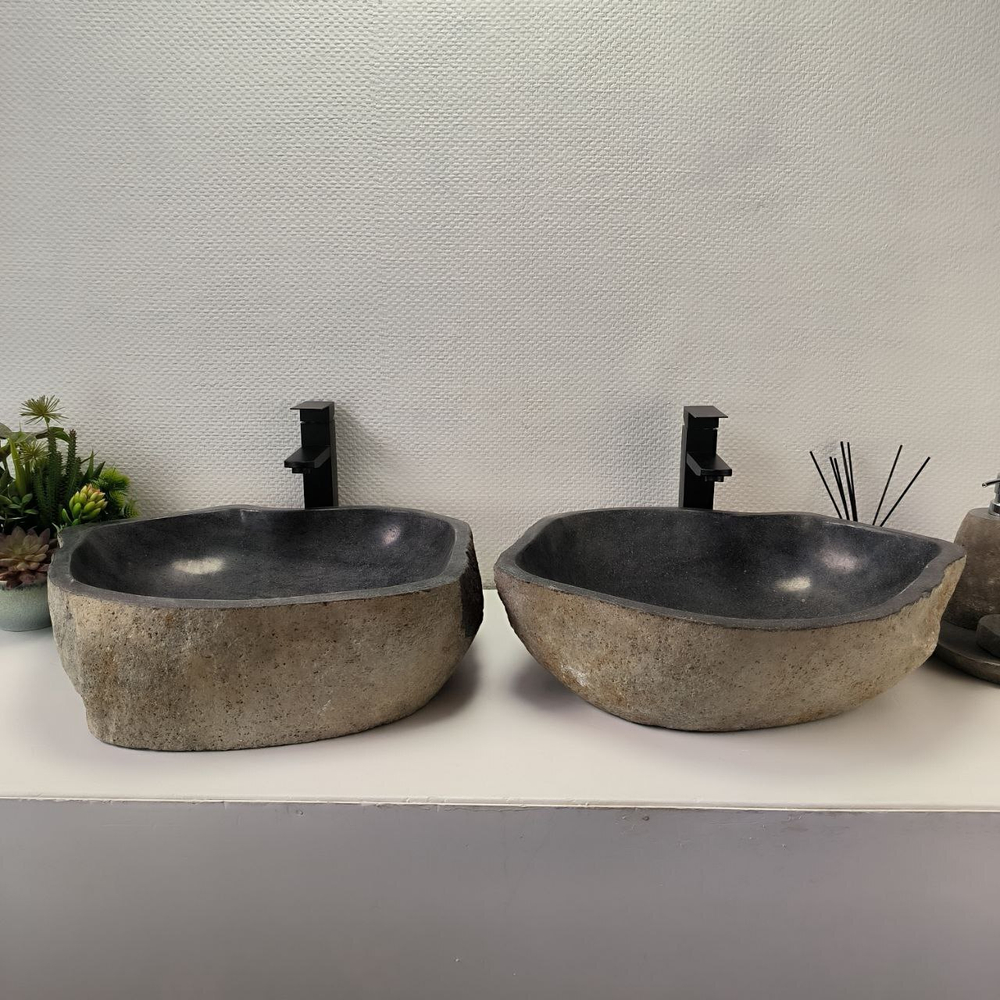 Раковина из речного камня ПАРА! RS-63838 54*47*15 2шт 0127
