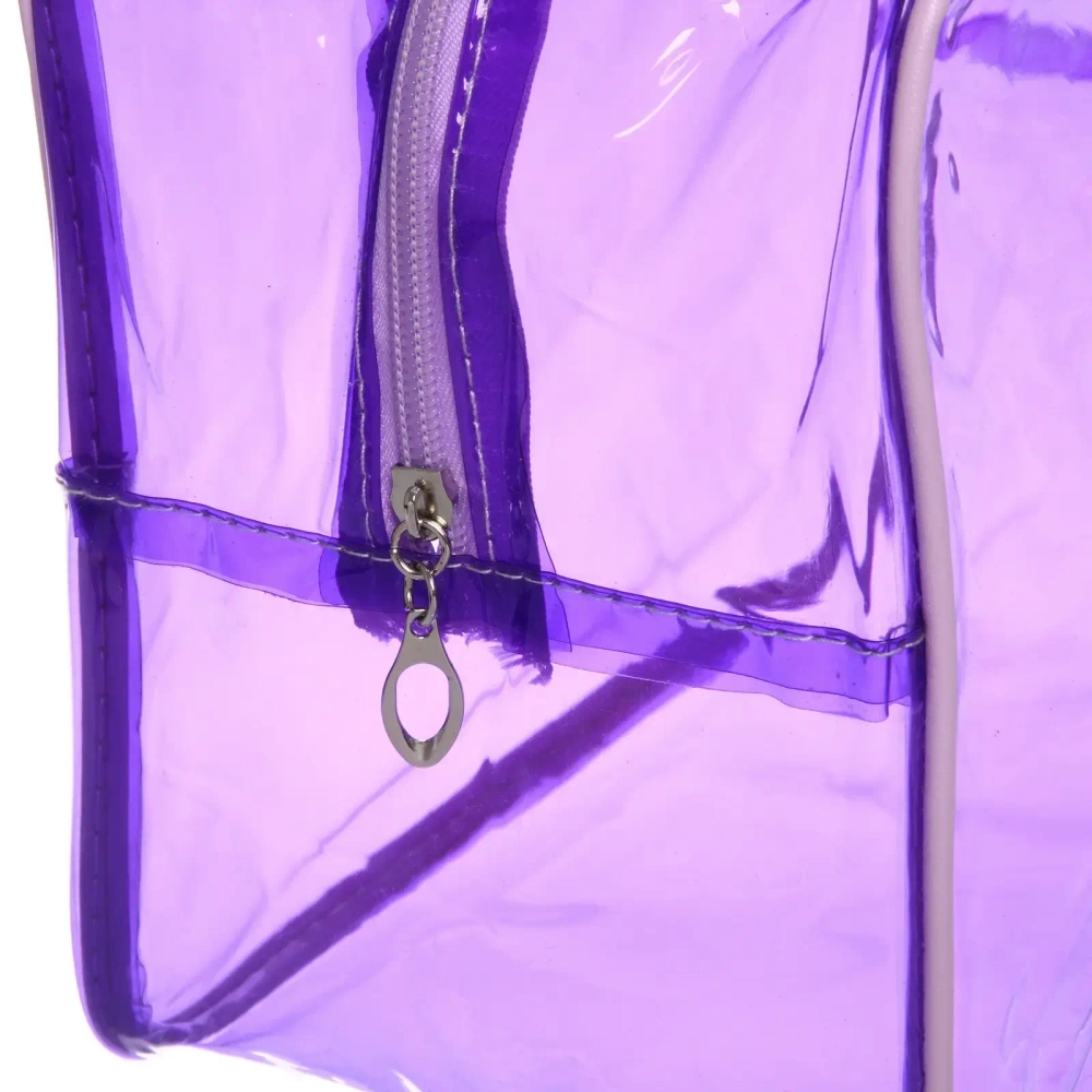 Косметичка прозрачная «MALINKA SHOP», цвет фиолетовый раф, 28*20*15см