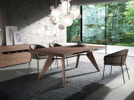 Обеденный стол 1403T /1080 из ореха с зеркальной вставкой Испания 