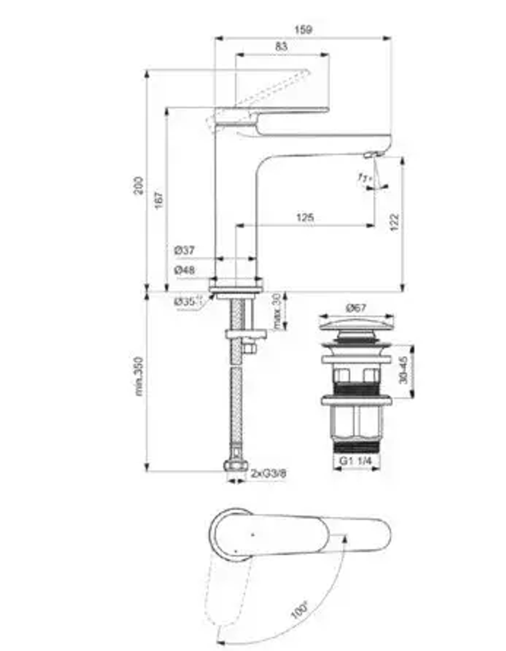 Смеситель для раковины CERAFINE O NUOVO BD772AA